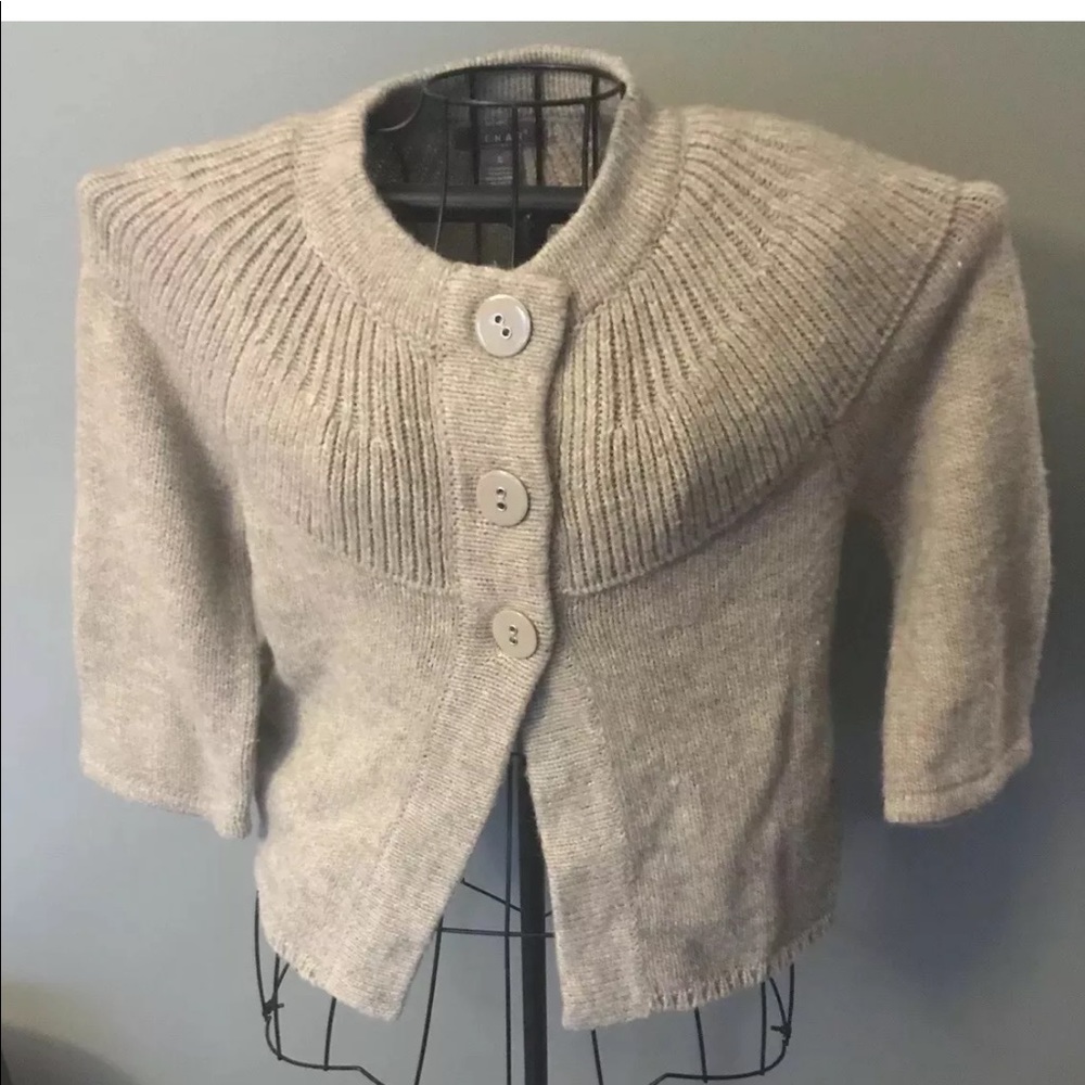 Kenar Tan Cardigan 3/4 Sleeve 3 Button Womens S